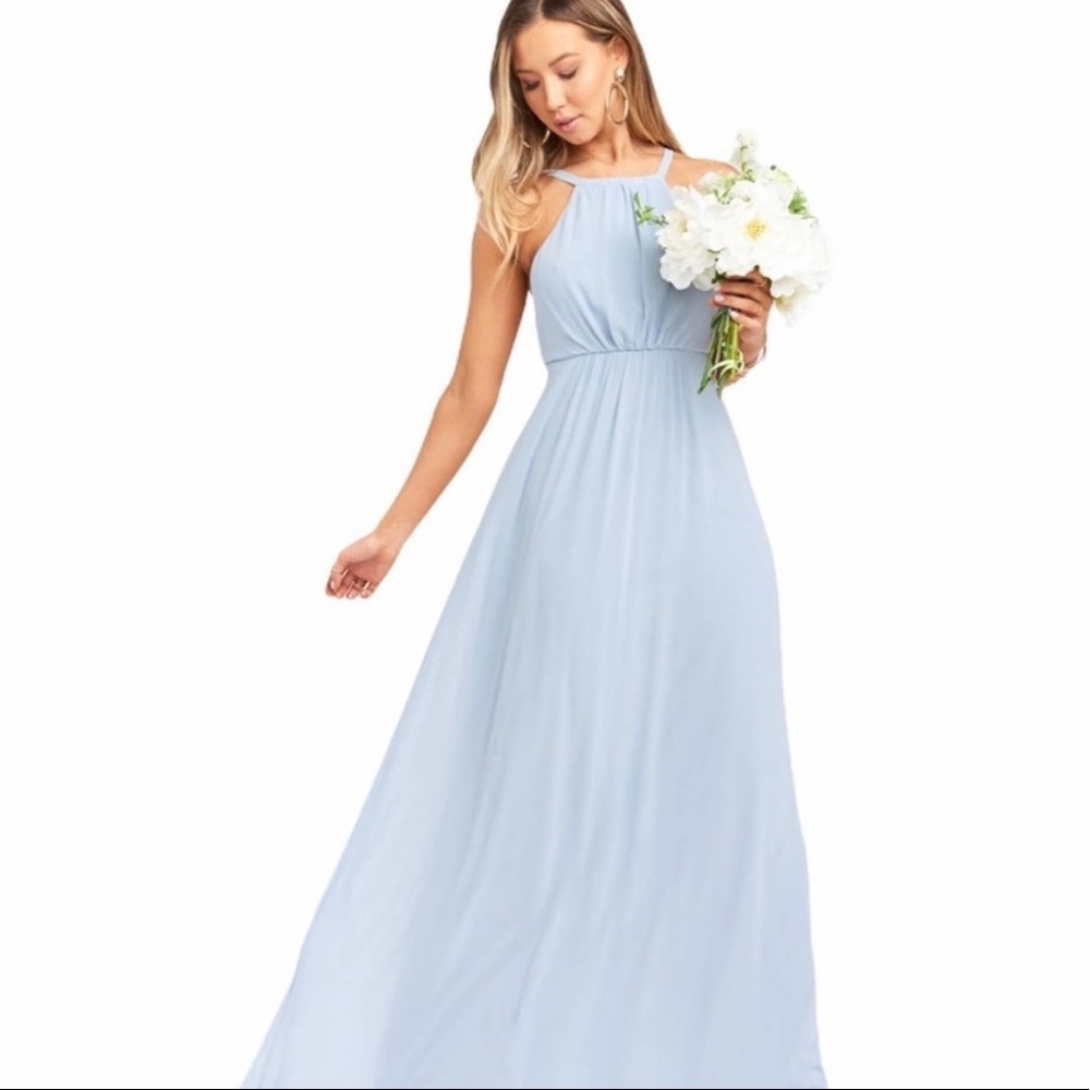 Show Me Your Mumu Amanda Maxi Bridesmaid Wedding Dress Sleeveless Blue Steel XS